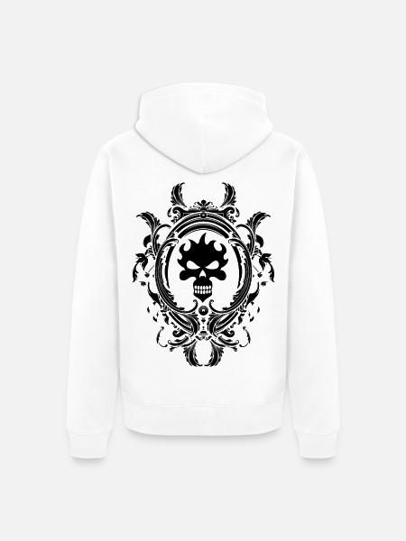 Totenkopf - Unisex Premium Bio Zip Hoodie - Weiß
