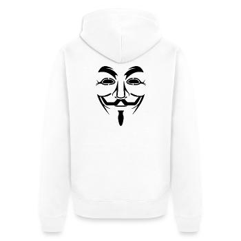 Anonymous - Unisex Premium Bio Zip Hoodie - Weiß - Hinten - Thijin (182cm)