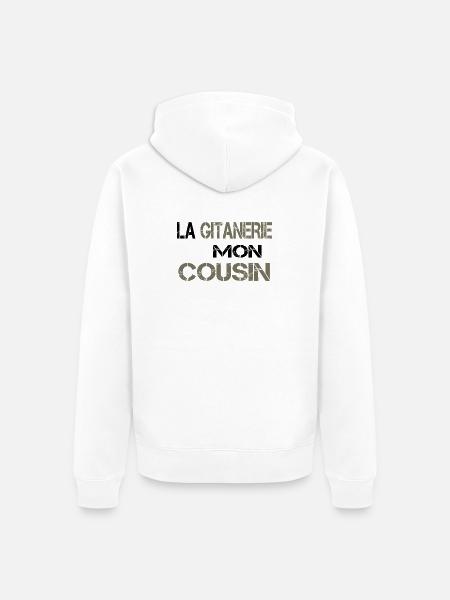 La gitanerie mon cousin - Veste à capuche bio Premium Unisexe - blanc