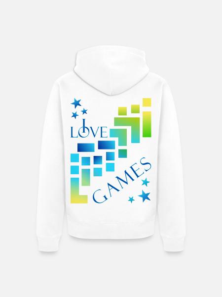 I love games - Unisex Premium Bio Zip Hoodie - Weiß