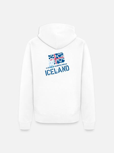 Iceland fox - Unisex Premium Bio Zip Hoodie - Weiß