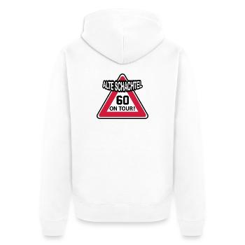Geburstag Frau Alte Schachtel 60 Birthday - Unisex Premium Bio Zip Hoodie - Weiß - Hinten - Thijin (182cm)