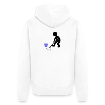 Putzen Putzmann Wischen - Unisex Premium Bio Zip Hoodie - Weiß - Hinten - Thijin (182cm)