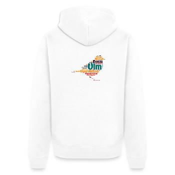 Ulmer Spatz - Unisex Premium Bio Zip Hoodie - Weiß - Hinten - Thijin (182cm)
