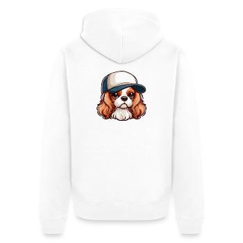 Chien Cavalier King Charles chien - casquette - Veste à capuche bio Premium Unisexe - blanc - Dos - Thijin (182cm)