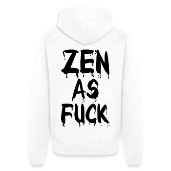 Zen As Fuck - Unisex Premium Bio Zip Hoodie - Weiß - Hinten - Thijin (182cm)