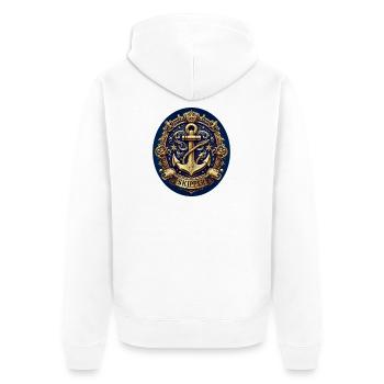 Skipper Logo - Unisex Premium Organic Zip Hoodie - white - Back - Thijin (182cm)