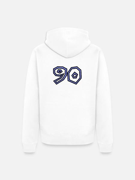 90 - Unisex Premium Organic Zip Hoodie - white