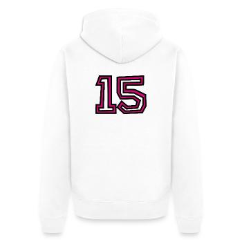 15 - Unisex Premium Bio Zip Hoodie - Weiß - Hinten - Thijin (182cm)