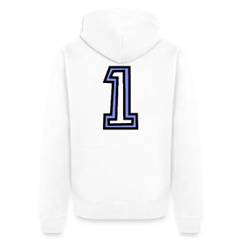 1. 1 JAHR. 1. JAHRESTAG. 1 JAHR GEBURTSTAG - Unisex Premium Bio Zip Hoodie - Weiß - Hinten - Thijin (182cm)