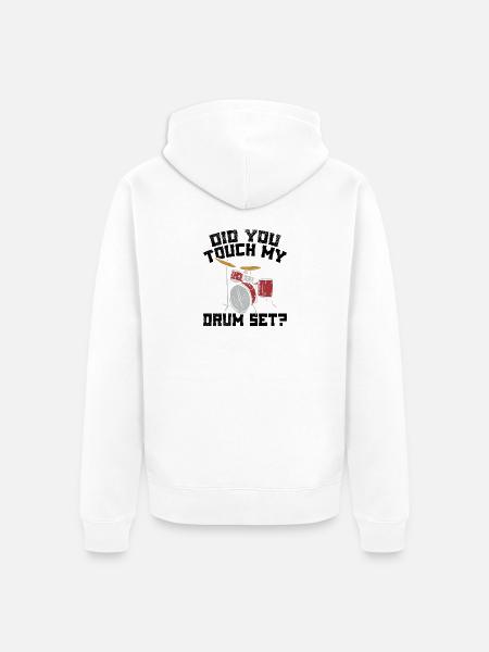 Schlagzeuger Schlagzeug - Unisex Premium Bio Zip Hoodie - Weiß