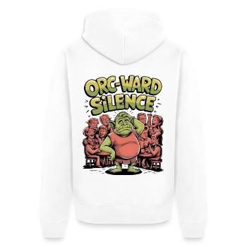 Schweigen des Ork-Schutzes - Unisex Premium Bio Zip Hoodie - Weiß - Hinten - Thijin (182cm)