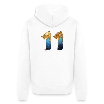 NR. 11 NUMMER 11 COOL 11. GEBURTSTAG - Unisex Premium Bio Zip Hoodie - Weiß - Hinten - Thijin (182cm)