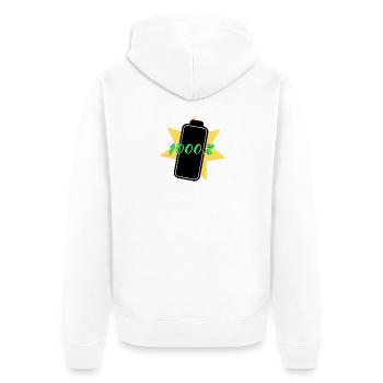 1000% Energie - Unisex Premium Bio Zip Hoodie - Weiß - Hinten - Thijin (182cm)