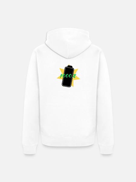 1000% energy - Unisex Premium Organic Zip Hoodie - white