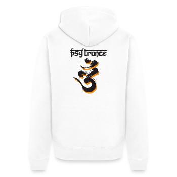 PsyTrance - Unisex Premium Bio Zip Hoodie - Weiß - Hinten - Thijin (182cm)