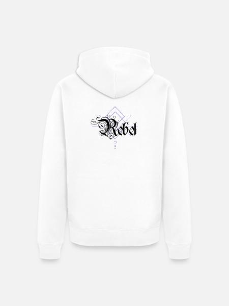 Rebel - Unisex Premium Organic Zip Hoodie - white