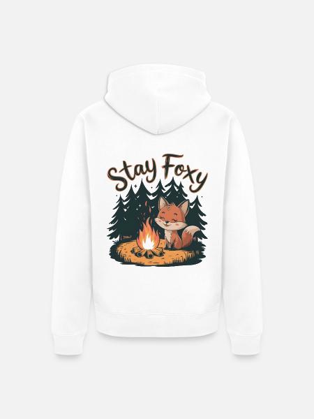 Bleib fuchsig - Unisex Premium Bio Zip Hoodie - Weiß