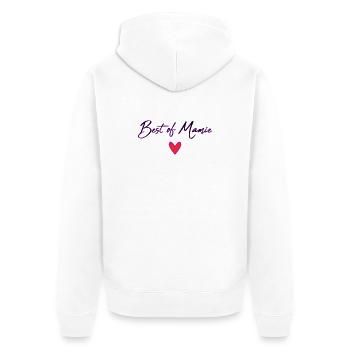 OMA. MUTTERTAG. ALLES GUTE ZUM GEBURTSTAG OMA. ICH LIEBE DICH - Unisex Premium Bio Zip Hoodie - Weiß - Hinten - Thijin (182cm)