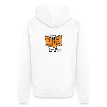 Deutsch Schof - Unisex Premium Bio Zip Hoodie - Weiß - Hinten - Thijin (182cm)