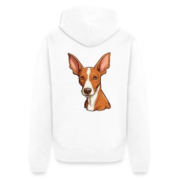 Podenco Ibicenco Hunderasse Cartoon Kawaii Illustra - Unisex Premium Bio Zip Hoodie - Weiß - Hinten - Thijin (182cm)