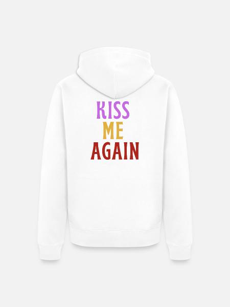 Küss mich wieder - LIEBE! - Unisex Premium Bio Zip Hoodie - Weiß