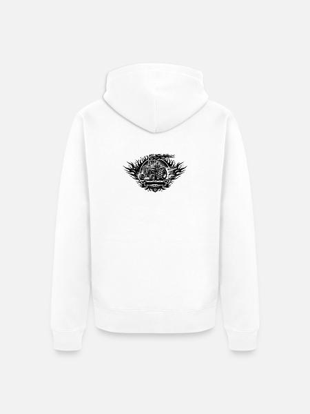 Tractor Pulling Logo - Unisex Premium Bio Zip Hoodie - Weiß