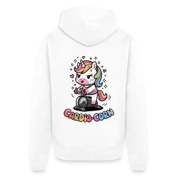 Kardio-Mais - Unisex Premium Bio Zip Hoodie - Weiß - Hinten - Thijin (182cm)