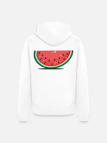 Wassermelone Design Scheibe - Unisex Premium Bio Zip Hoodie - Weiß