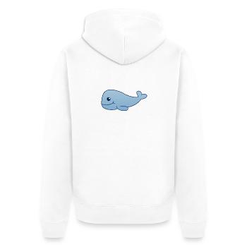 Whale - Unisex Premium Bio Zip Hoodie - Weiß - Hinten - Thijin (182cm)