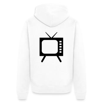 Fernseher Symbol - Unisex Premium Bio Zip Hoodie - Weiß - Hinten - Thijin (182cm)
