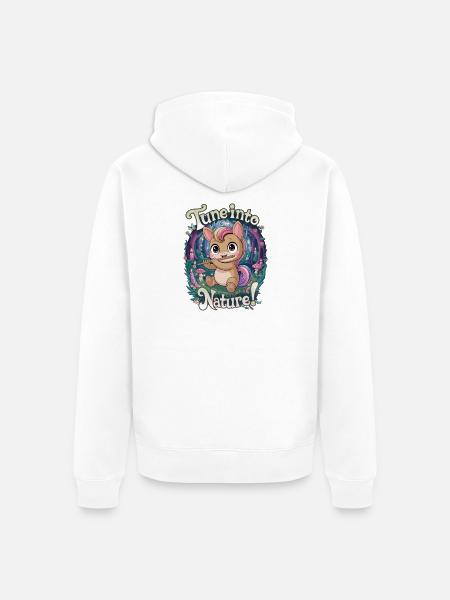Tune Into Nature! - Unisex Premium Organic Zip Hoodie - white