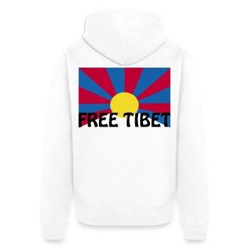 free tibet - Unisex Premium Bio Zip Hoodie - Weiß - Hinten - Thijin (182cm)