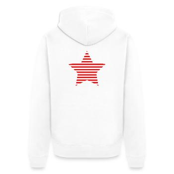 STERN. STERNE. STERN. STERNE. FEST. JAHRESTAG - Unisex Premium Bio Zip Hoodie - Weiß - Hinten - Thijin (182cm)