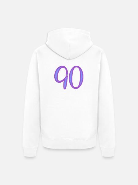 90 - Unisex Premium Organic Zip Hoodie - white