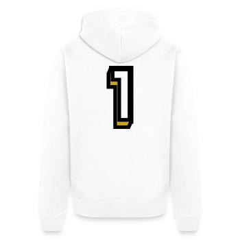 1. 1 JAHR. 1. JAHRESTAG. 1 JAHR GEBURTSTAG - Unisex Premium Bio Zip Hoodie - Weiß - Hinten - Thijin (182cm)