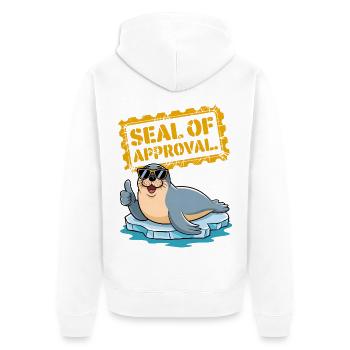 Sceau d’approbation - Veste à capuche bio Premium Unisexe - blanc - Dos - Thijin (182cm)