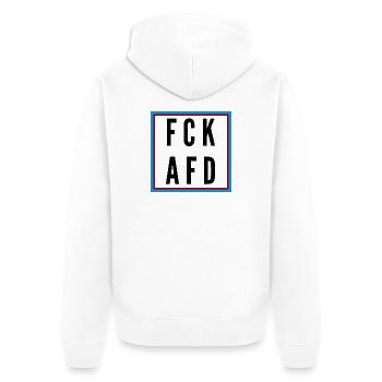 AFD Nein Danke! - Unisex Premium Bio Zip Hoodie - Weiß - Hinten - Thijin (182cm)