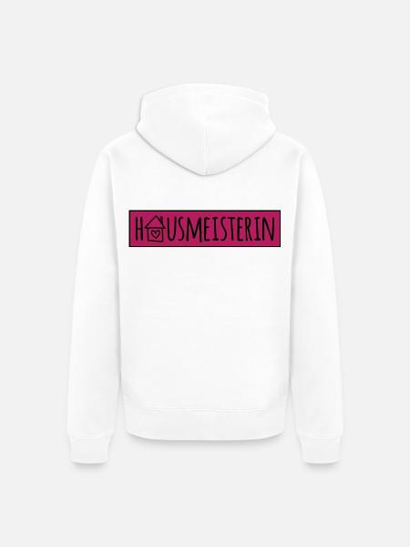 Hausmeisterin - Unisex Premium Bio Zip Hoodie - Weiß