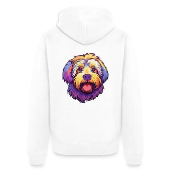Katalanischer Schäferhund Hunderasse Cartoon Kawaii Illustra - Unisex Premium Bio Zip Hoodie - Weiß - Hinten - Thijin (182cm)