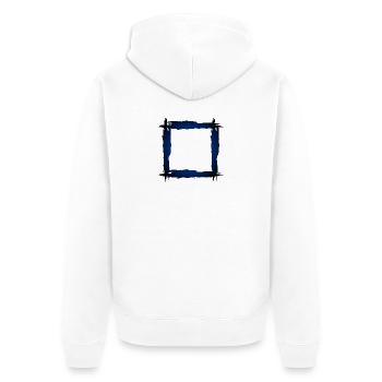 Quadrat Rahmen - Unisex Premium Bio Zip Hoodie - Weiß - Hinten - Thijin (182cm)