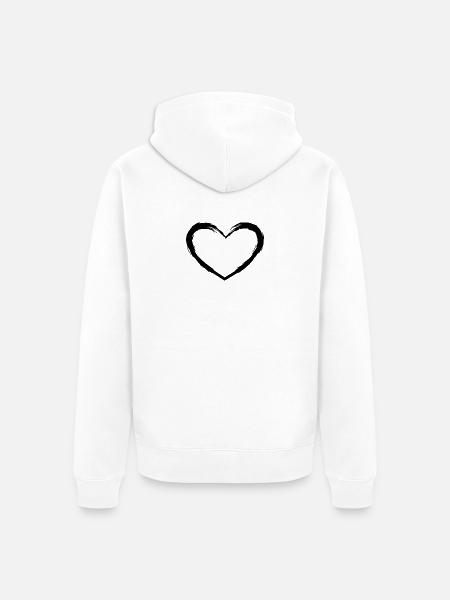 Herz - Unisex Premium Bio Zip Hoodie - Weiß