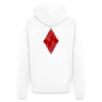 Karo Farbe Raute Rhombus - Unisex Premium Bio Zip Hoodie - Weiß - Hinten - Thijin (182cm)