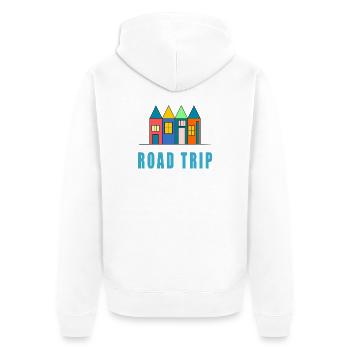 LEBEN SIE DEN URLAUB. FERIEN. SCHÖNE FERIEN - Unisex Premium Bio Zip Hoodie - Weiß - Hinten - Thijin (182cm)