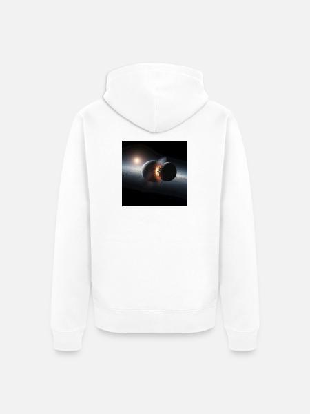 Kosmisches Eclipse Design - Unisex Premium Bio Zip Hoodie - Weiß