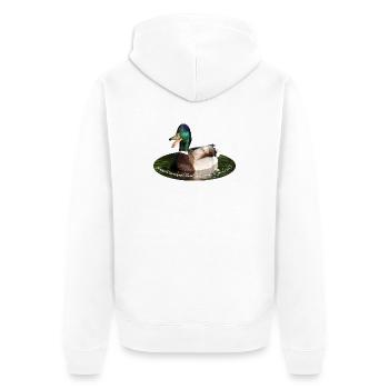 Plappermaul labern schnattern Ente - Unisex Premium Bio Zip Hoodie - Weiß - Hinten - Thijin (182cm)