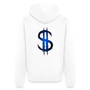 Dollarzeichen Dollar Geld Symbol - Unisex Premium Bio Zip Hoodie - Weiß - Hinten - Thijin (182cm)