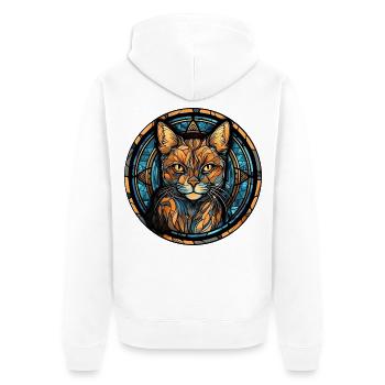 Cyprus Katzenrasse Aquarellglas - Unisex Premium Bio Zip Hoodie - Weiß - Hinten - Thijin (182cm)