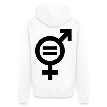 Égalité des sexes Égalité entre hommes et femmes Égalité égalité égalité - Veste à capuche bio Premium Unisexe - blanc - Dos - Thijin (182cm)