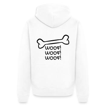 Hund Knochen - Unisex Premium Bio Zip Hoodie - Weiß - Hinten - Thijin (182cm)